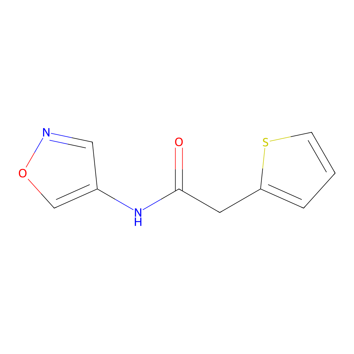 N-(isoxazol-4-yl)-2-(thiophen-2-yl)acetamide molecular structure, CAS 1396850-44-4