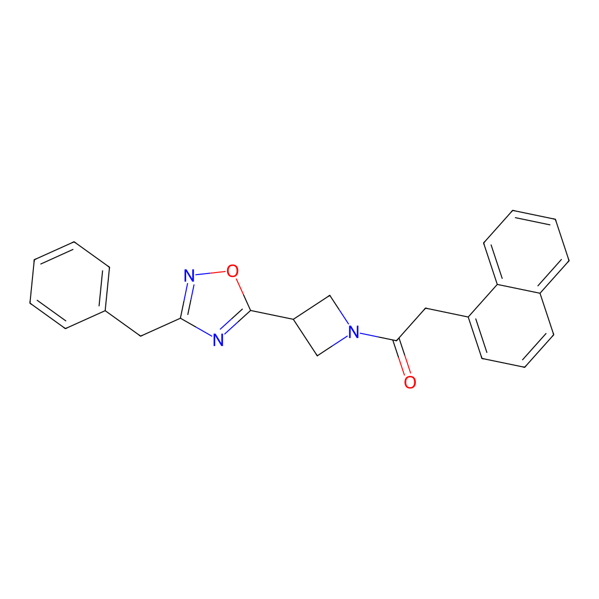 1-[3-(3-Benzyl-1,2,4-oxadiazol-5-yl)azetidin-1-yl]-2-(naphthalen-1-yl)ethan-1-one molecular structure, CAS 1396850-47-7