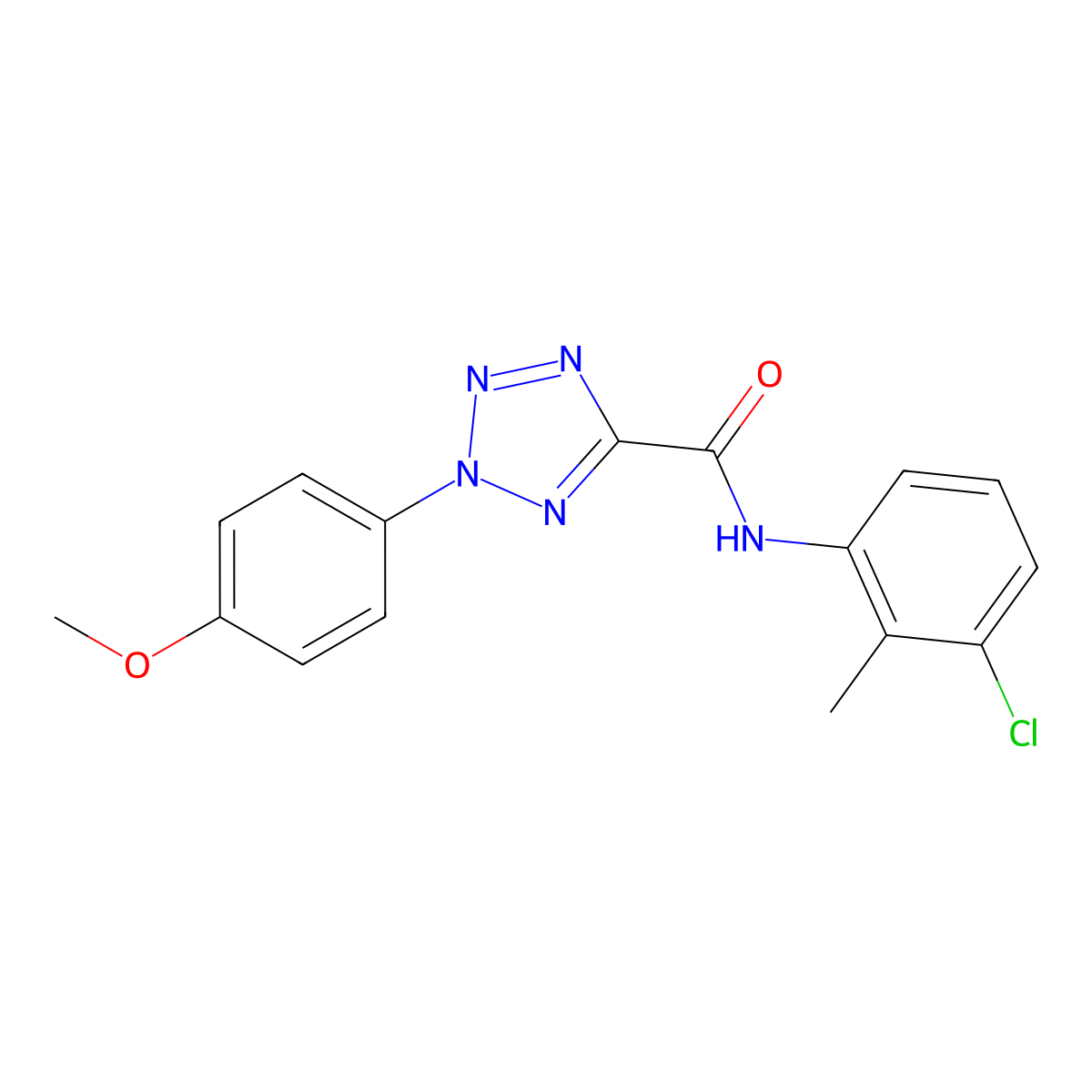 N-(3-chloro-2-methylphenyl)-2-(4-methoxyphenyl)-2H-tetrazole-5-carboxamide molecular structure, CAS 1396850-61-5