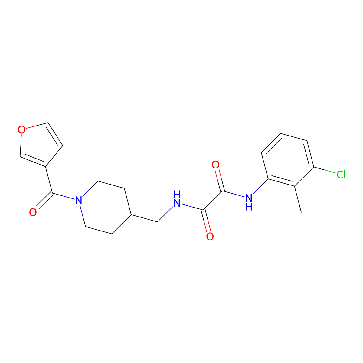 N1-(3-chloro-2-methylphenyl)-N2-((1-(furan-3-carbonyl)piperidin-4-yl)methyl)oxalamide molecular structure, CAS 1396850-67-1