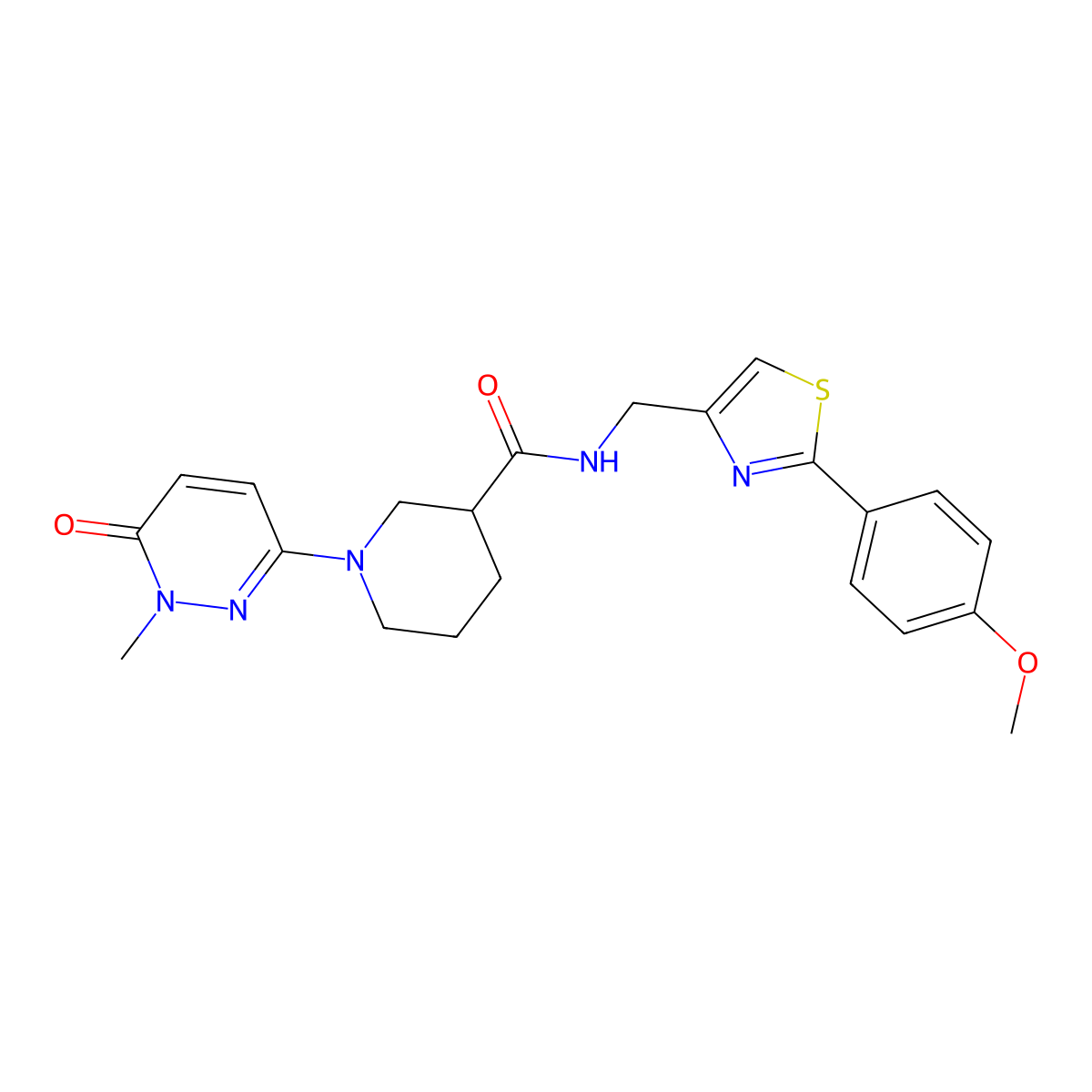 N-{[2-(4-methoxyphenyl)-1,3-thiazol-4-yl]methyl}-1-(1-methyl-6-oxo-1,6-dihydropyridazin-3-yl)piperidine-3-carboxamide molecular structure, CAS 1396850-76-2