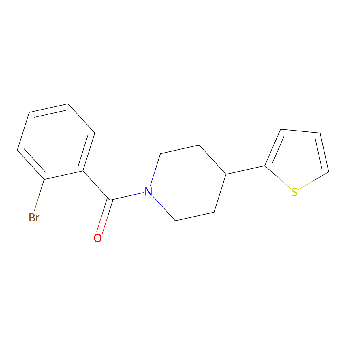(2-Bromophenyl)(4-(thiophen-2-yl)piperidin-1-yl)methanone molecular structure, CAS 1396850-94-4