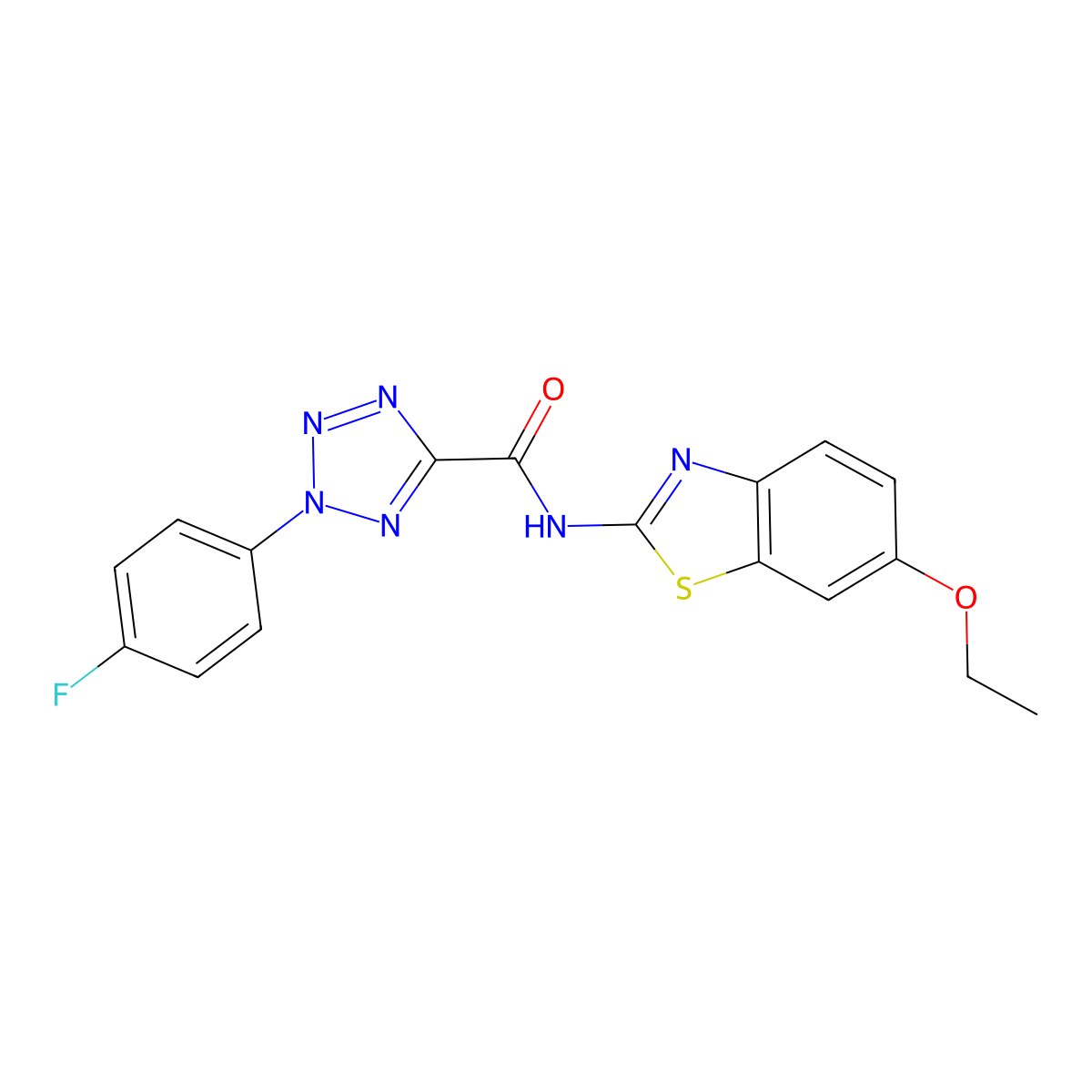 N-(6-ethoxy-1,3-benzothiazol-2-yl)-2-(4-fluorophenyl)-2H-1,2,3,4-tetrazole-5-carboxamide molecular structure, CAS 1396851-04-9
