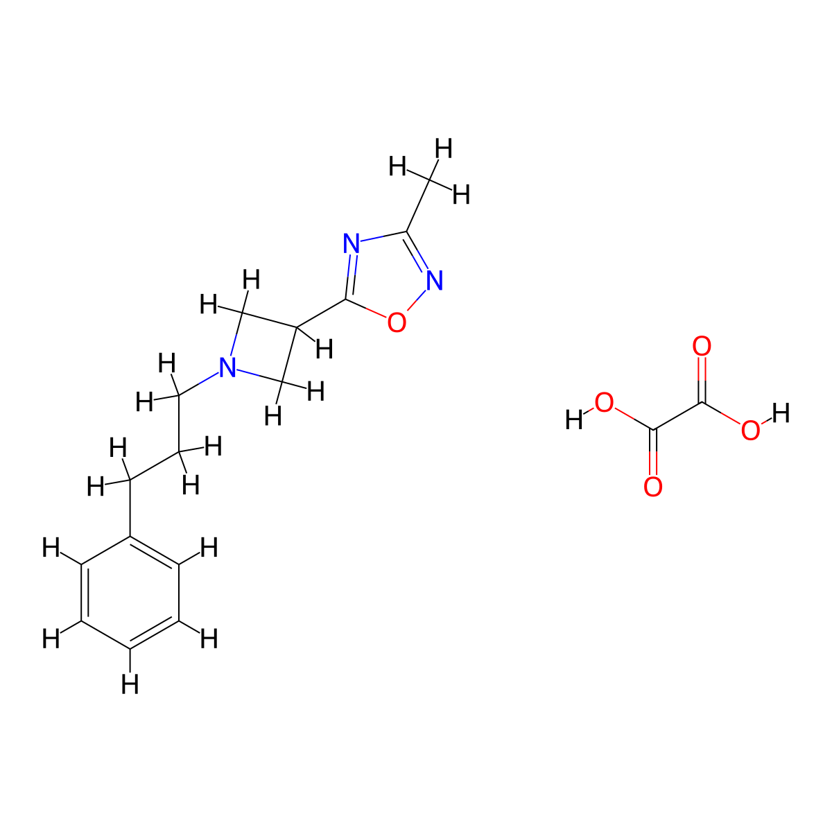 3-Methyl-5-(1-(3-phenylpropyl)azetidin-3-yl)-1,2,4-oxadiazole oxalate molecular structure, CAS 1396851-21-0