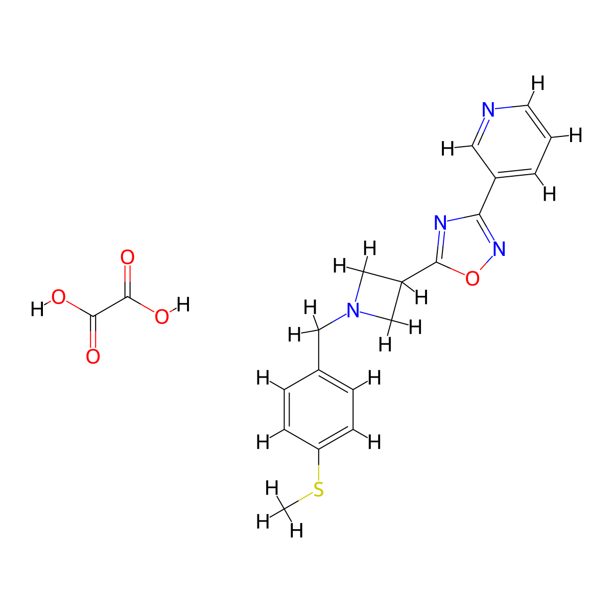 5-(1-(4-(Methylthio)benzyl)azetidin-3-yl)-3-(pyridin-3-yl)-1,2,4-oxadiazole oxalate molecular structure, CAS 1396851-51-6
