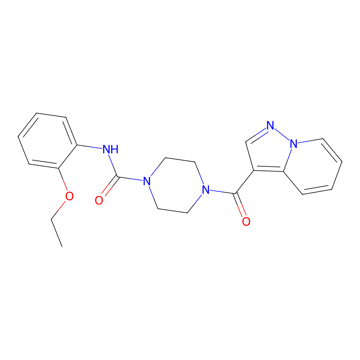 N-(2-ethoxyphenyl)-4-(pyrazolo[1,5-a]pyridine-3-carbonyl)piperazine-1-carboxamide molecular structure, CAS 1396851-62-9