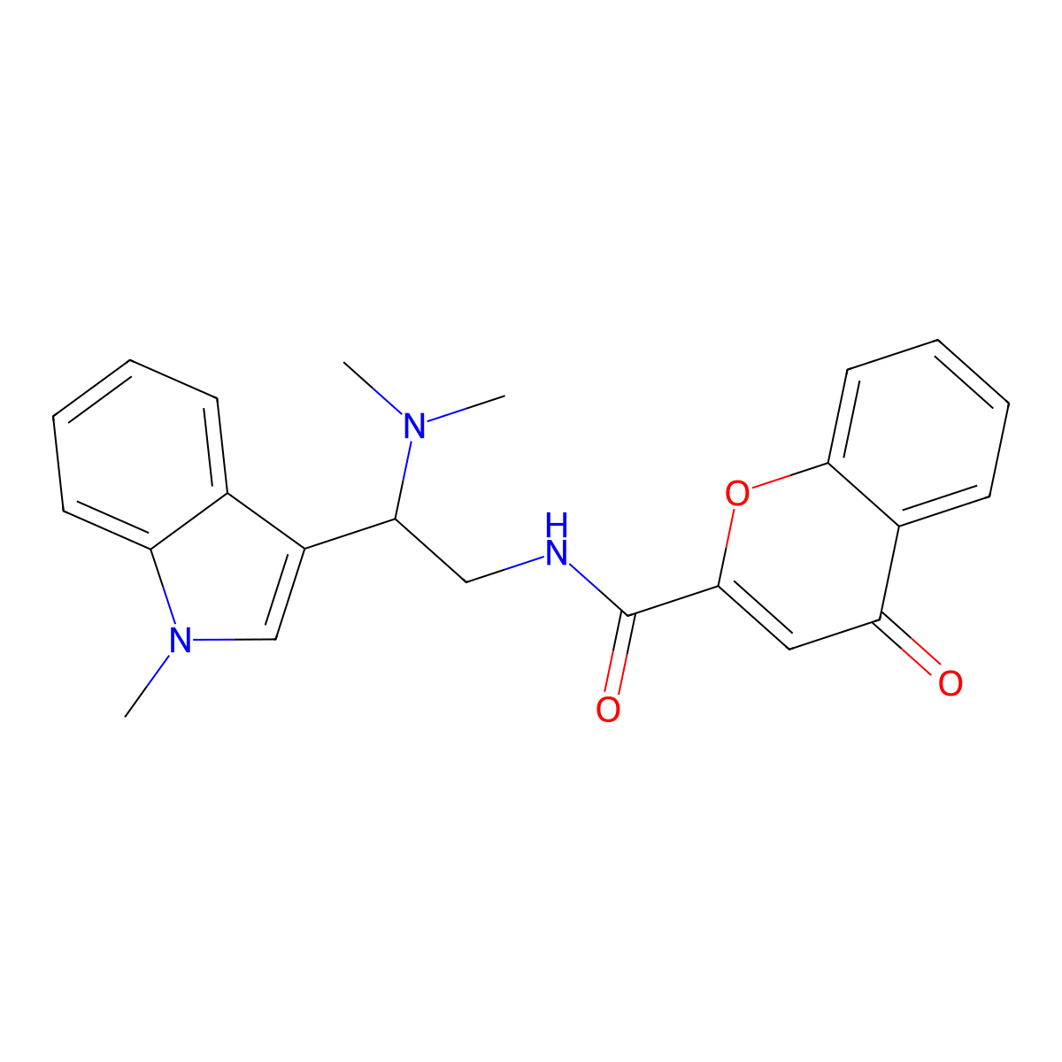 N-[2-(dimethylamino)-2-(1-methyl-1H-indol-3-yl)ethyl]-4-oxo-4H-chromene-2-carboxamide molecular structure, CAS 1396851-63-0