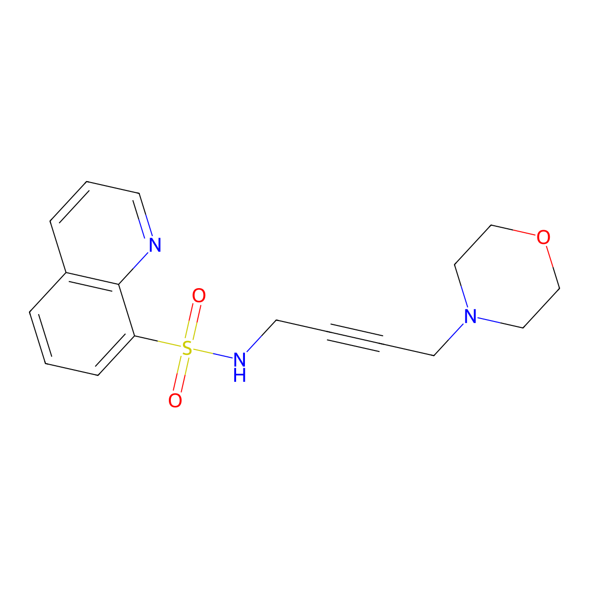 N-(4-morpholinobut-2-yn-1-yl)quinoline-8-sulfonamide molecular structure, CAS 1396851-68-5