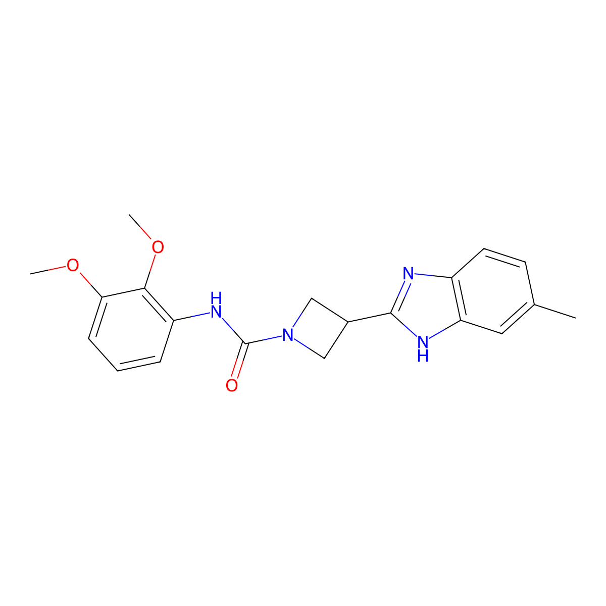 N-(2,3-dimethoxyphenyl)-3-(5-methyl-1H-benzo[d]imidazol-2-yl)azetidine-1-carboxamide molecular structure, CAS 1396851-78-7