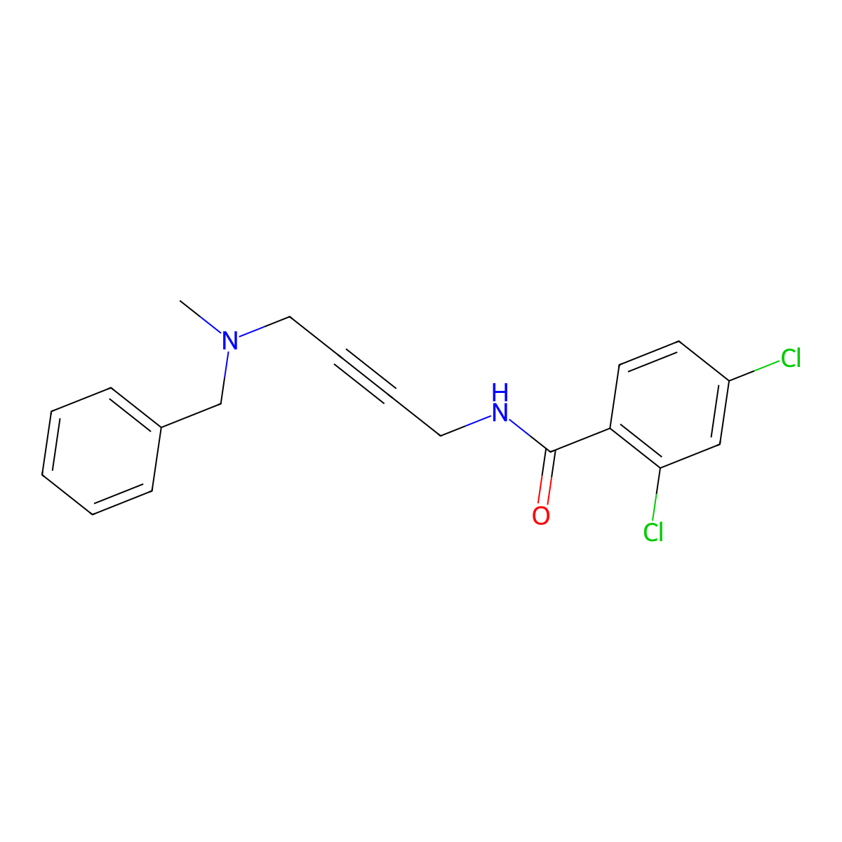 N-{4-[benzyl(methyl)amino]but-2-yn-1-yl}-2,4-dichlorobenzamide molecular structure, CAS 1396851-99-2