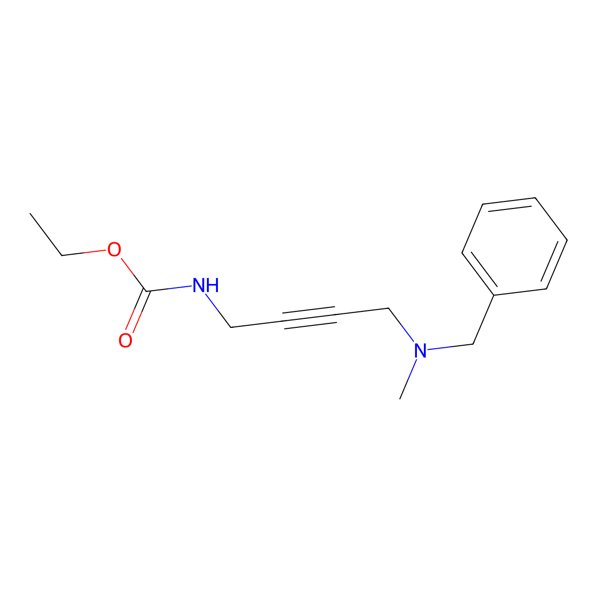 Ethyl (4-(benzyl(methyl)amino)but-2-yn-1-yl)carbamate molecular structure, CAS 1396852-06-4