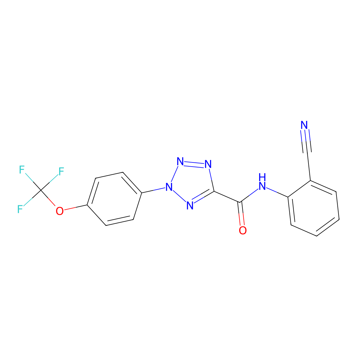 N-(2-cyanophenyl)-2-(4-(trifluoromethoxy)phenyl)-2H-tetrazole-5-carboxamide molecular structure, CAS 1396852-07-5