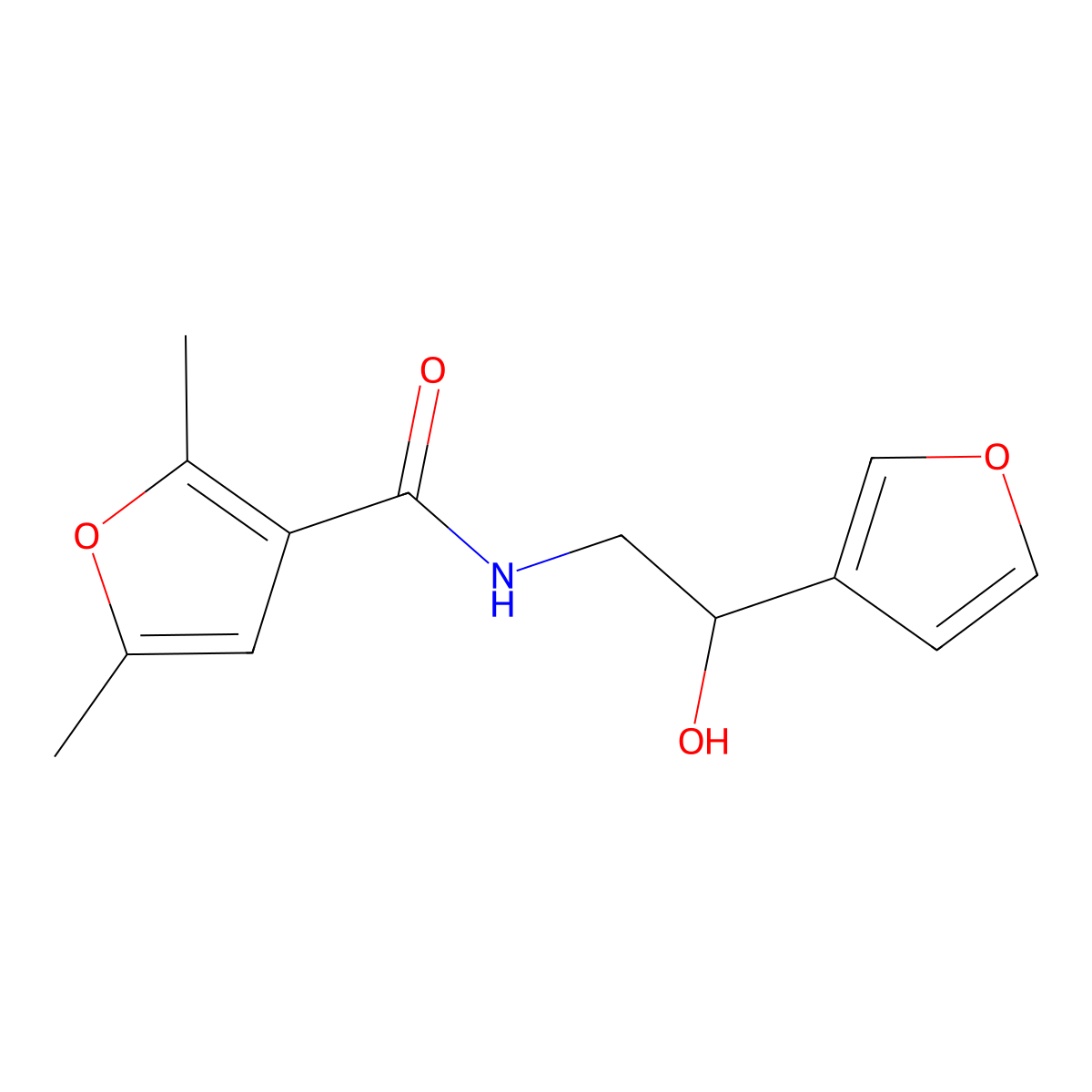 N-[2-(furan-3-yl)-2-hydroxyethyl]-2,5-dimethylfuran-3-carboxamide molecular structure, CAS 1396852-25-7