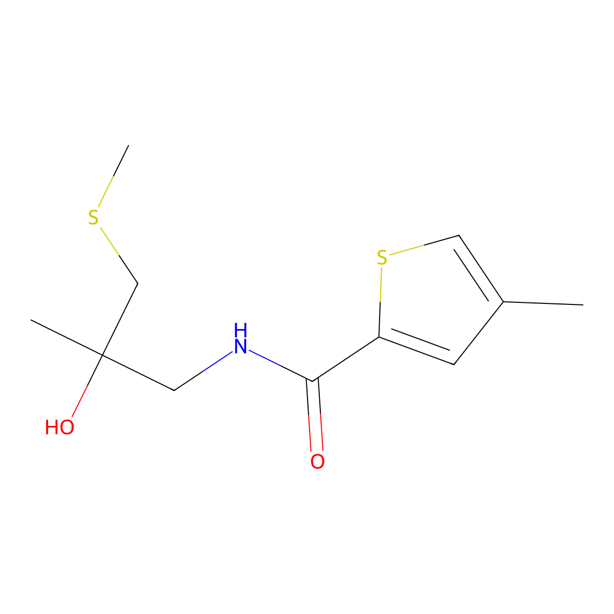 N-(2-hydroxy-2-methyl-3-(methylthio)propyl)-4-methylthiophene-2-carboxamide molecular structure, CAS 1396852-28-0