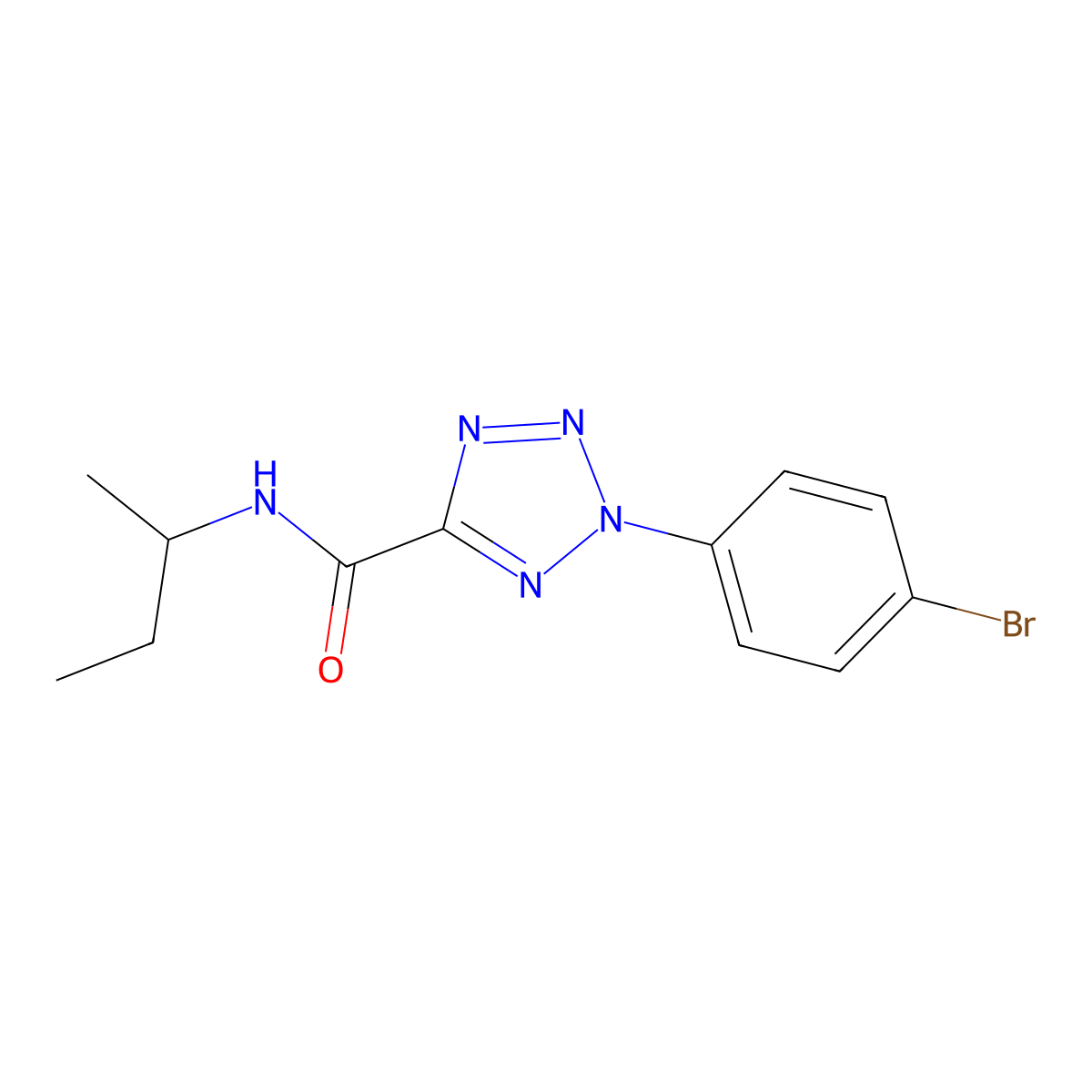 2-(4-bromophenyl)-N-(sec-butyl)-2H-tetrazole-5-carboxamide molecular structure, CAS 1396852-36-0
