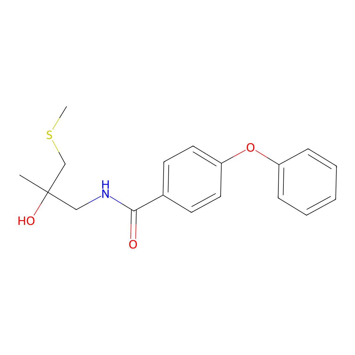 N-(2-hydroxy-2-methyl-3-(methylthio)propyl)-4-phenoxybenzamide molecular structure, CAS 1396852-45-1
