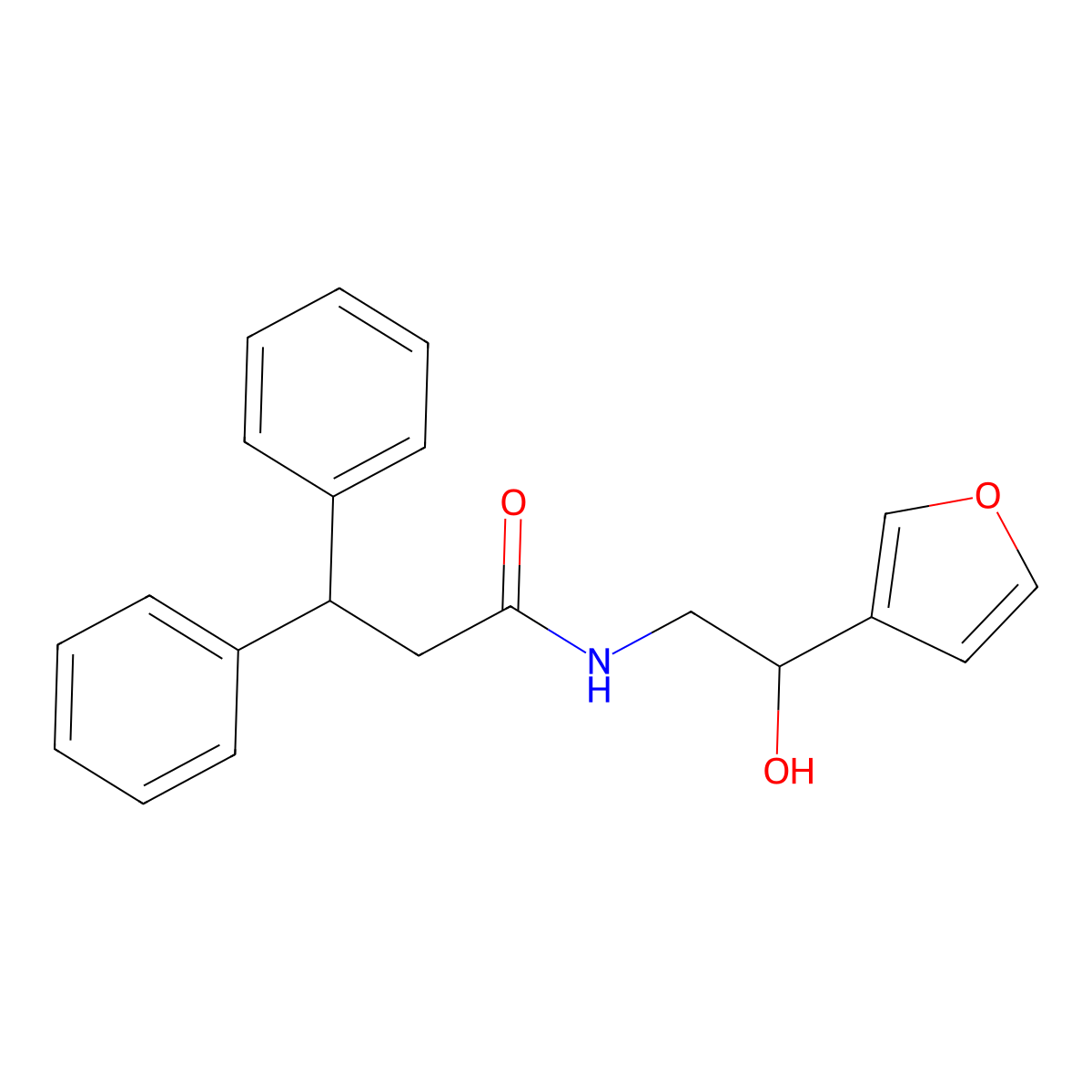 N-[2-(furan-3-yl)-2-hydroxyethyl]-3,3-diphenylpropanamide molecular structure, CAS 1396852-58-6