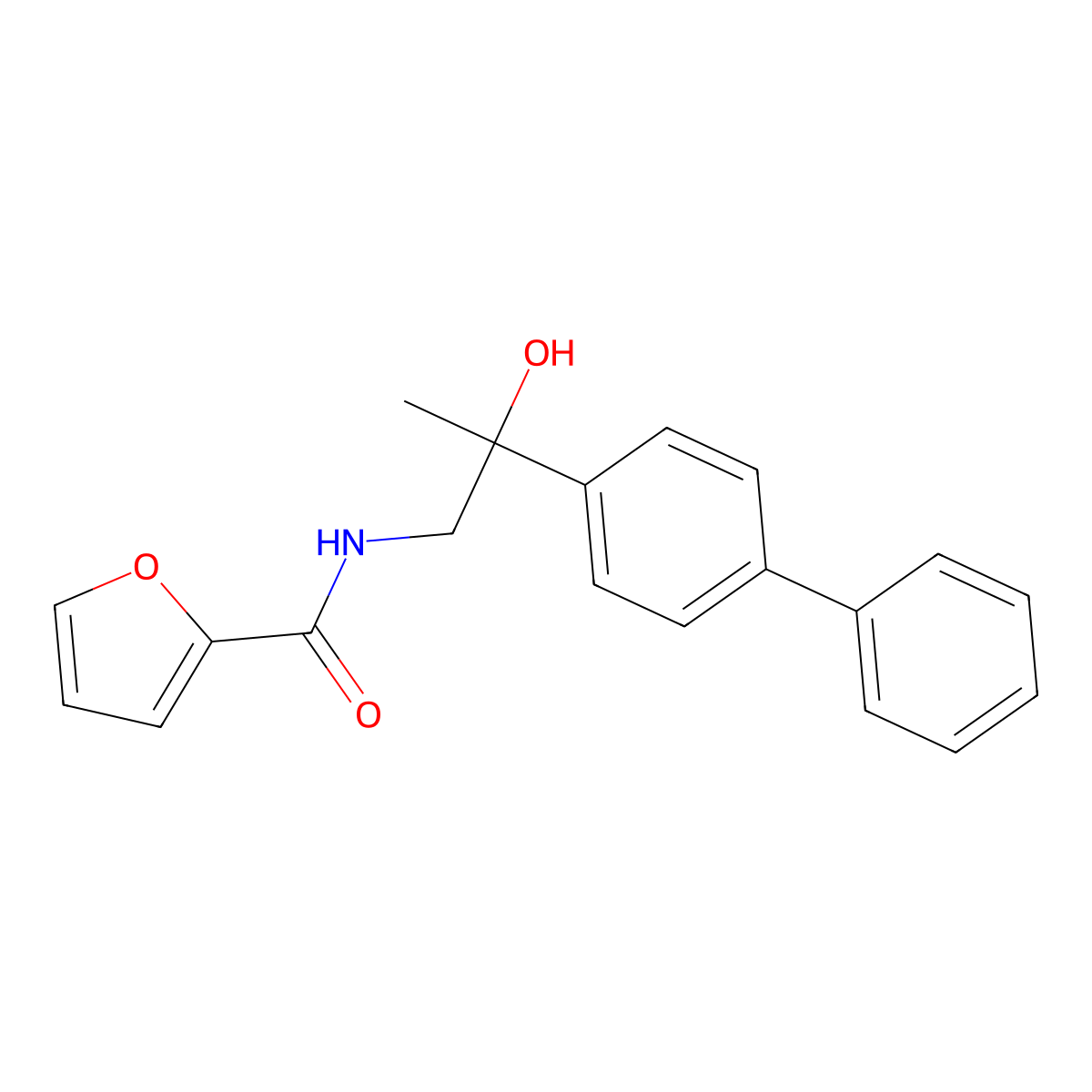N-(2-([1,1'-biphenyl]-4-yl)-2-hydroxypropyl)furan-2-carboxamide molecular structure, CAS 1396852-64-4
