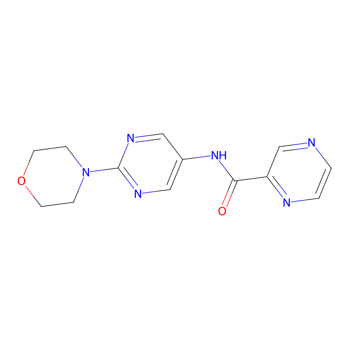 N-(2-morpholinopyrimidin-5-yl)pyrazine-2-carboxamide molecular structure, CAS 1396852-67-7