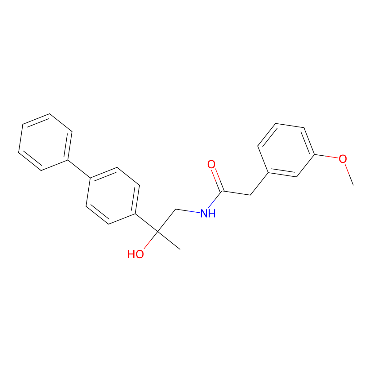 N-(2-{[1,1'-biphenyl]-4-yl}-2-hydroxypropyl)-2-(3-methoxyphenyl)acetamide molecular structure, CAS 1396852-68-8