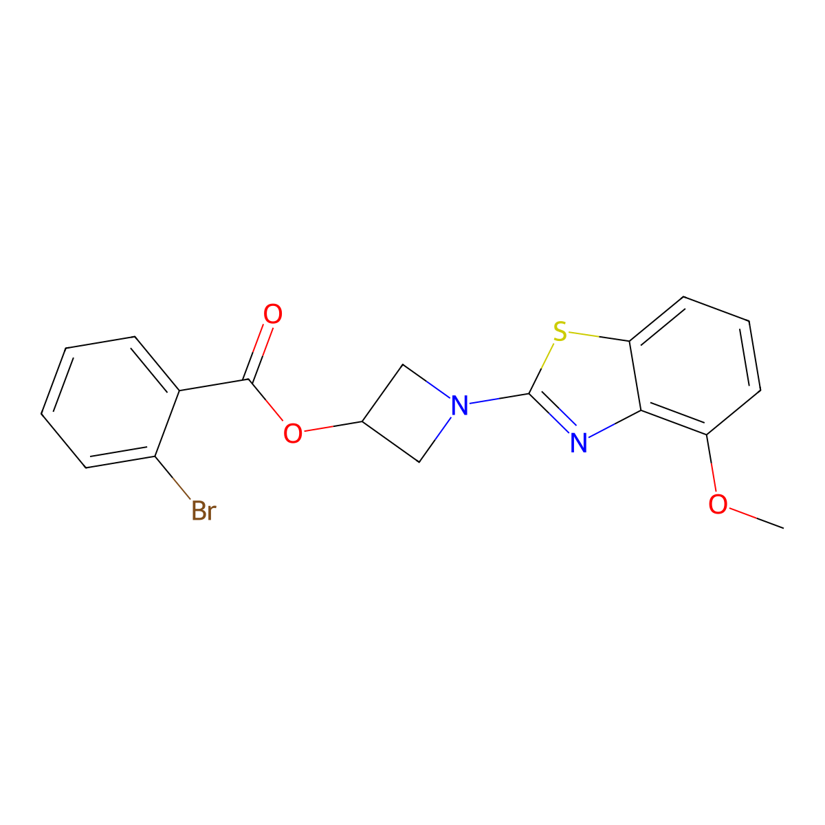 1-(4-Methoxybenzo[d]thiazol-2-yl)azetidin-3-yl 2-bromobenzoate molecular structure, CAS 1396852-69-9