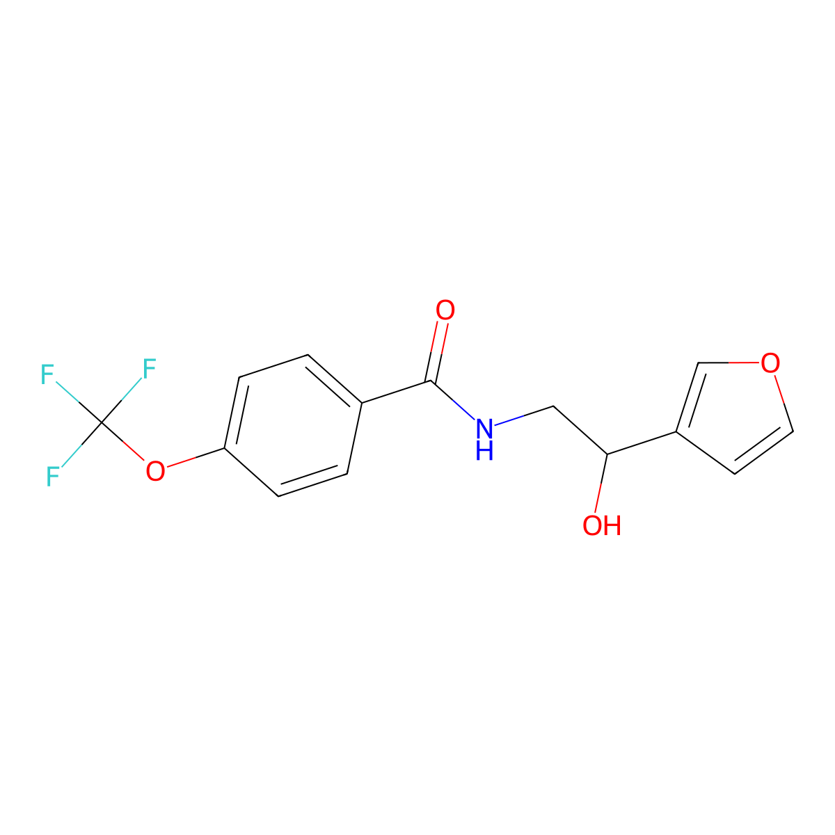 N-[2-(furan-3-yl)-2-hydroxyethyl]-4-(trifluoromethoxy)benzamide molecular structure, CAS 1396852-73-5