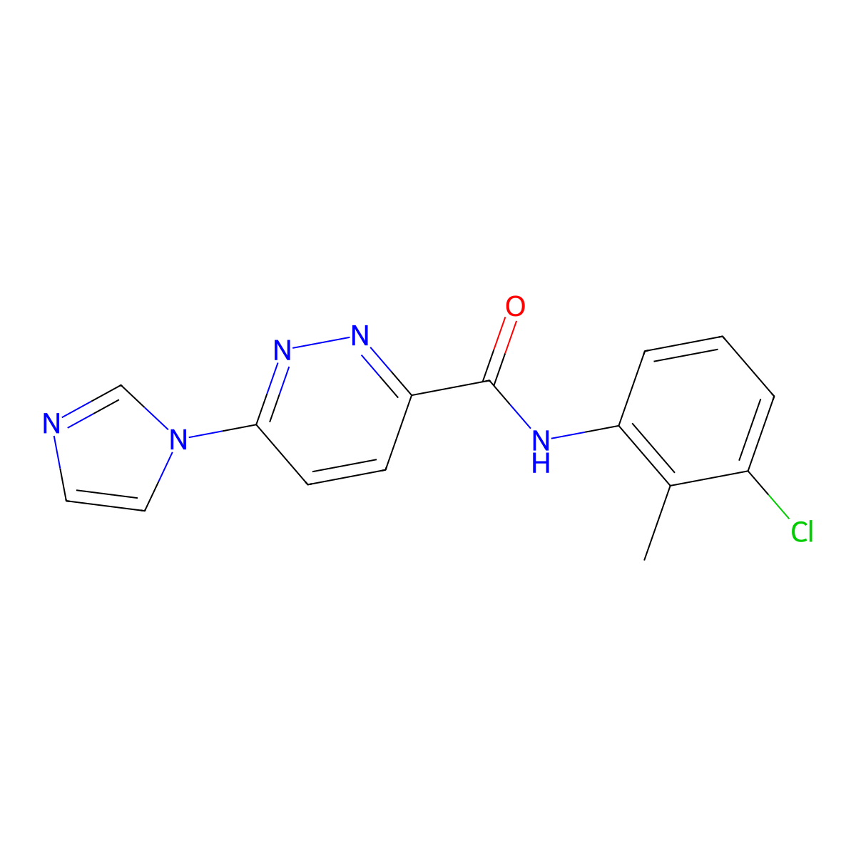N-(3-chloro-2-methylphenyl)-6-(1H-imidazol-1-yl)pyridazine-3-carboxamide molecular structure, CAS 1396852-75-7