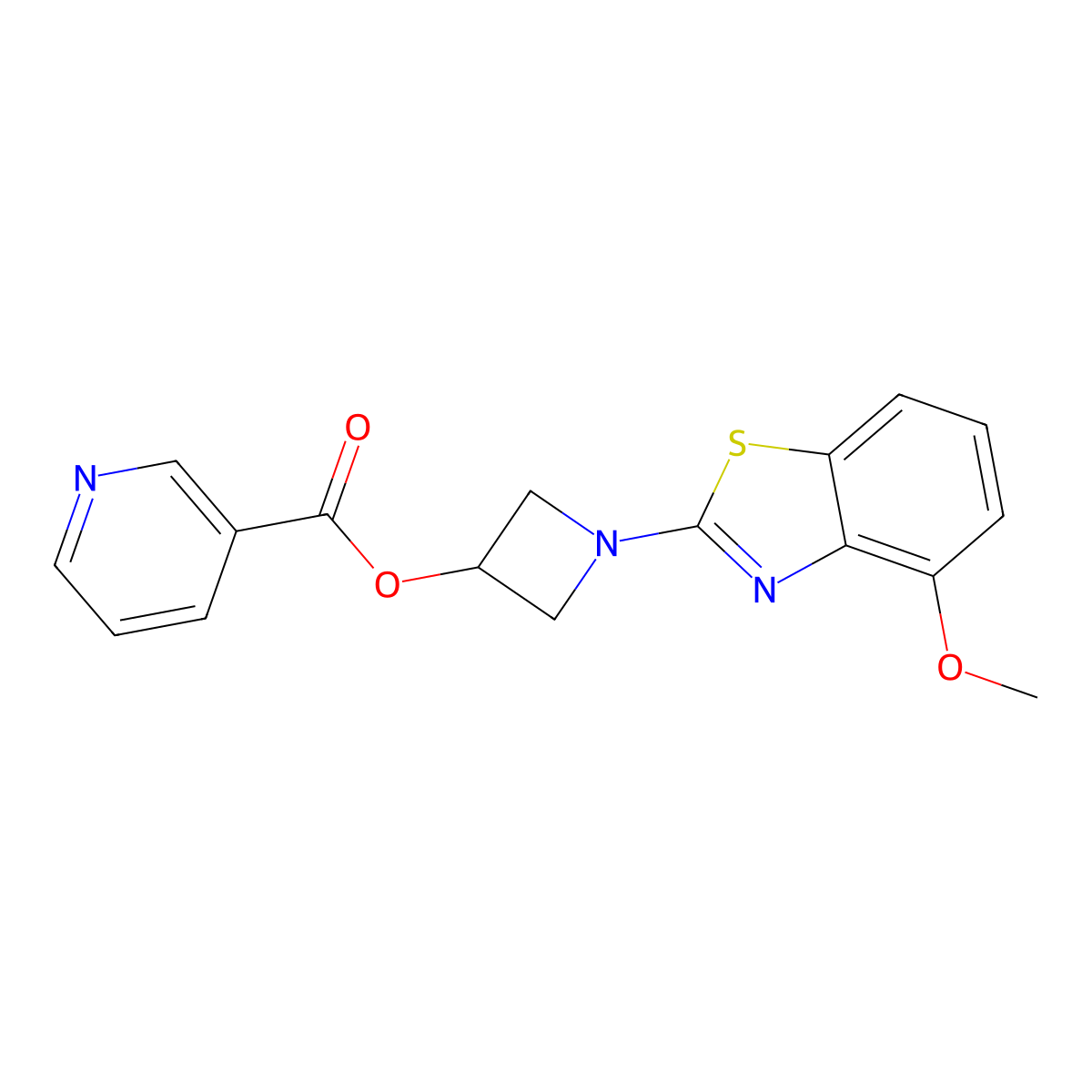 1-(4-Methoxy-1,3-benzothiazol-2-yl)azetidin-3-yl pyridine-3-carboxylate molecular structure, CAS 1396852-77-9