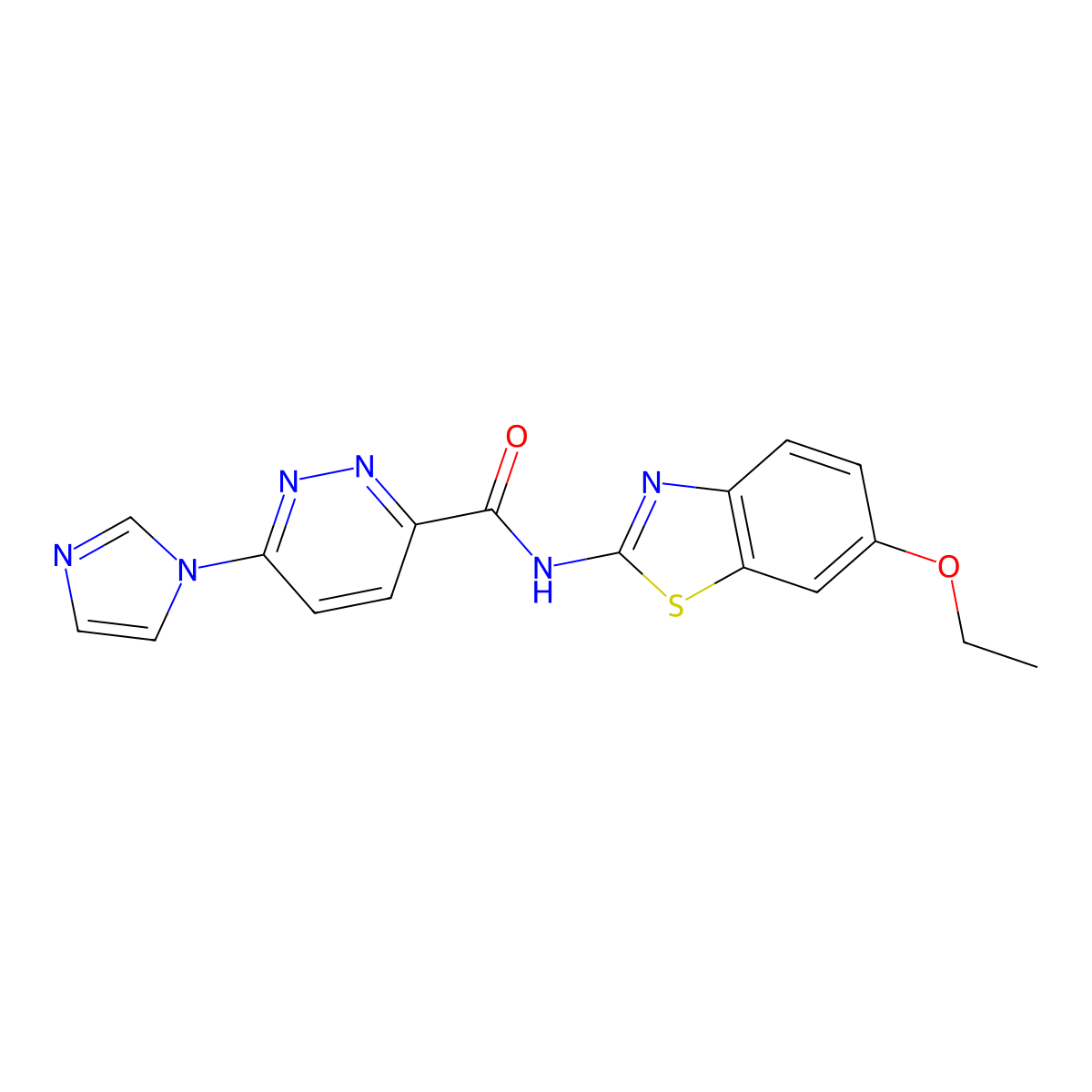 N-(6-ethoxybenzo[d]thiazol-2-yl)-6-(1H-imidazol-1-yl)pyridazine-3-carboxamide molecular structure, CAS 1396852-79-1