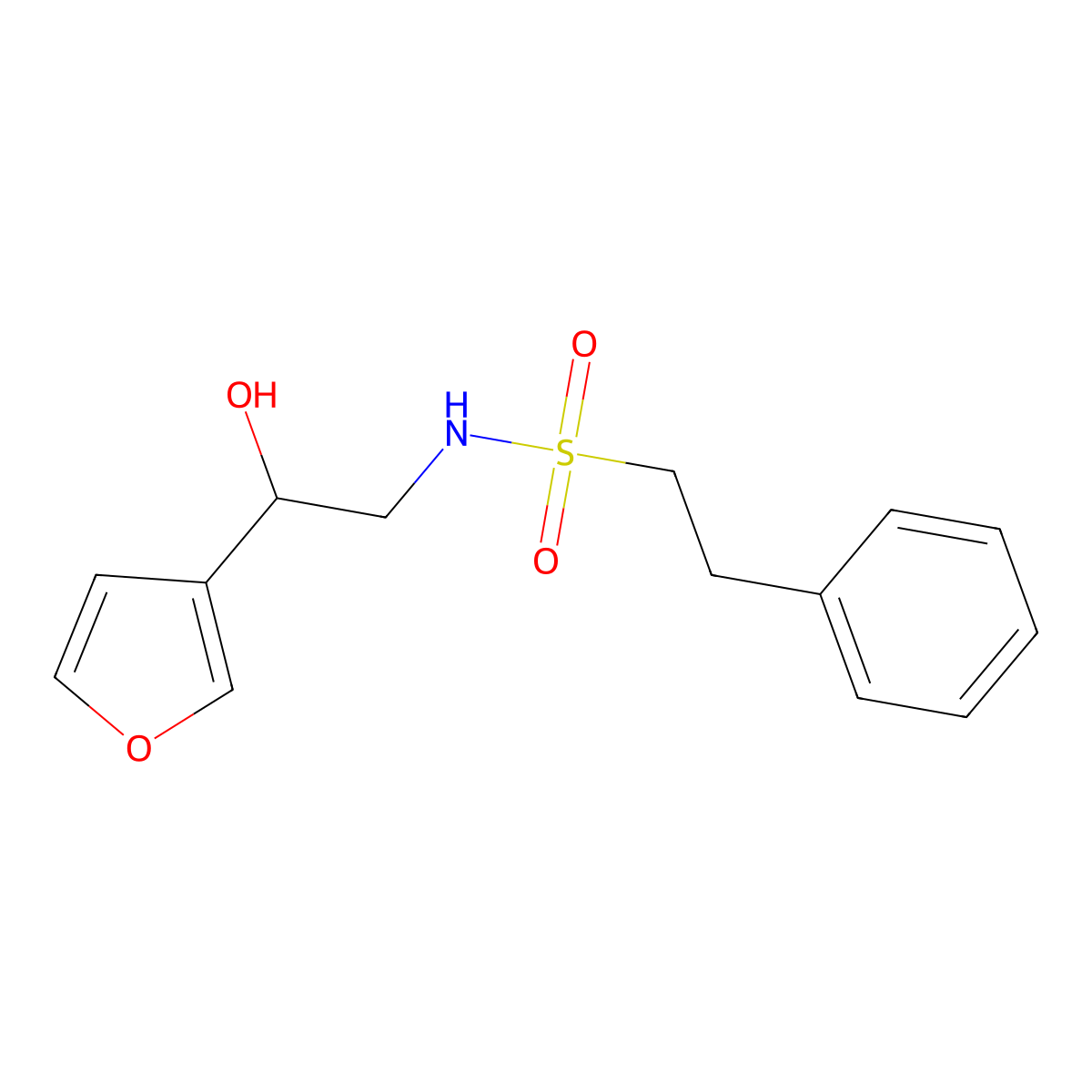 N-(2-(furan-3-yl)-2-hydroxyethyl)-2-phenylethanesulfonamide molecular structure, CAS 1396852-80-4
