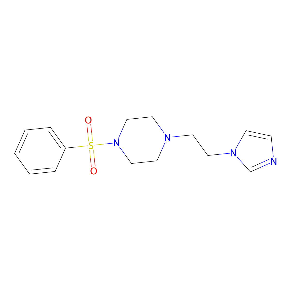 1-(2-(1H-imidazol-1-yl)ethyl)-4-(phenylsulfonyl)piperazine molecular structure, CAS 1396852-96-2