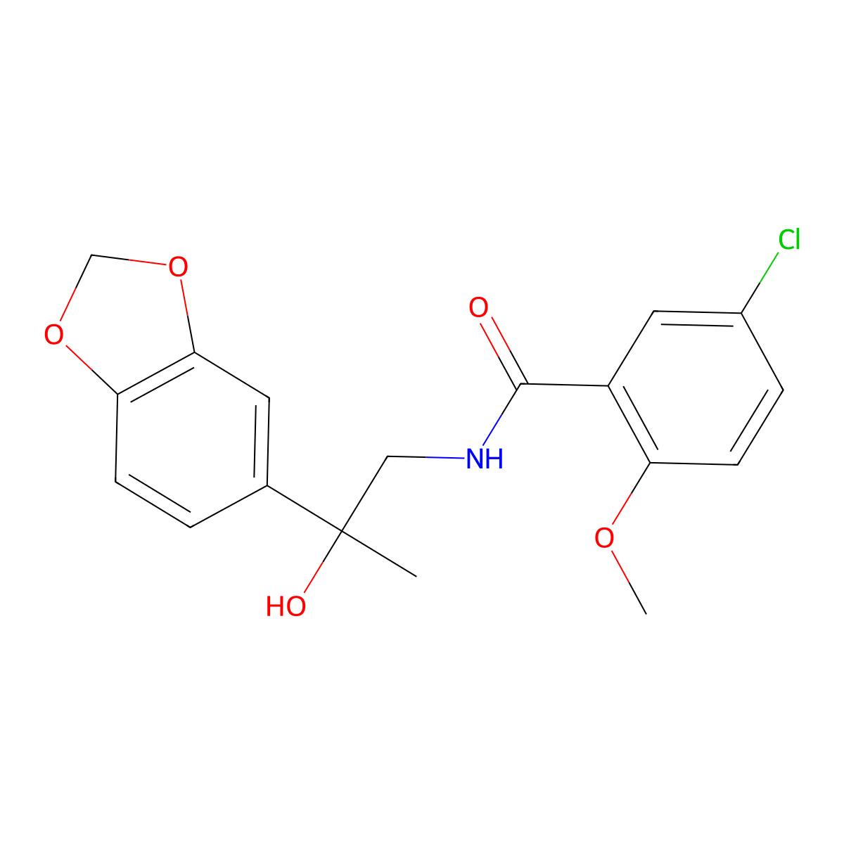 N-(2-(benzo[d][1,3]dioxol-5-yl)-2-hydroxypropyl)-5-chloro-2-methoxybenzamide molecular structure, CAS 1396852-99-5