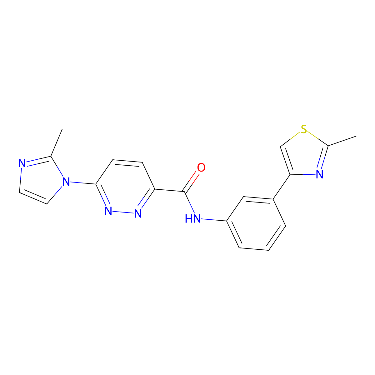 6-(2-methyl-1H-imidazol-1-yl)-N-(3-(2-methylthiazol-4-yl)phenyl)pyridazine-3-carboxamide molecular structure, CAS 1396853-00-1