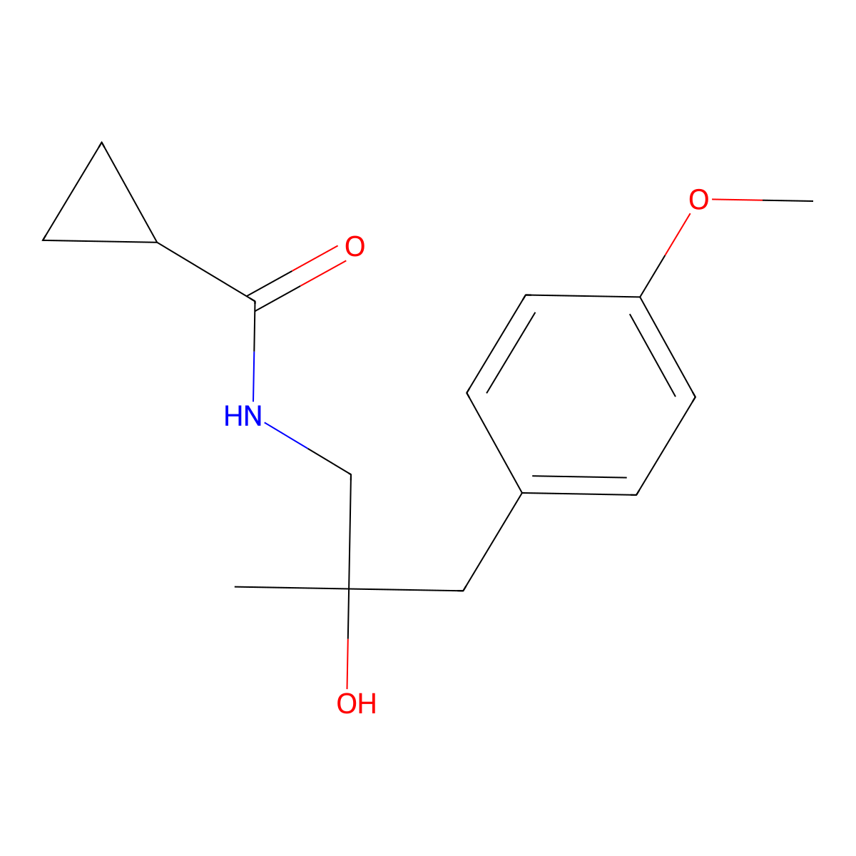 N-[2-hydroxy-3-(4-methoxyphenyl)-2-methylpropyl]cyclopropanecarboxamide molecular structure, CAS 1396853-20-5