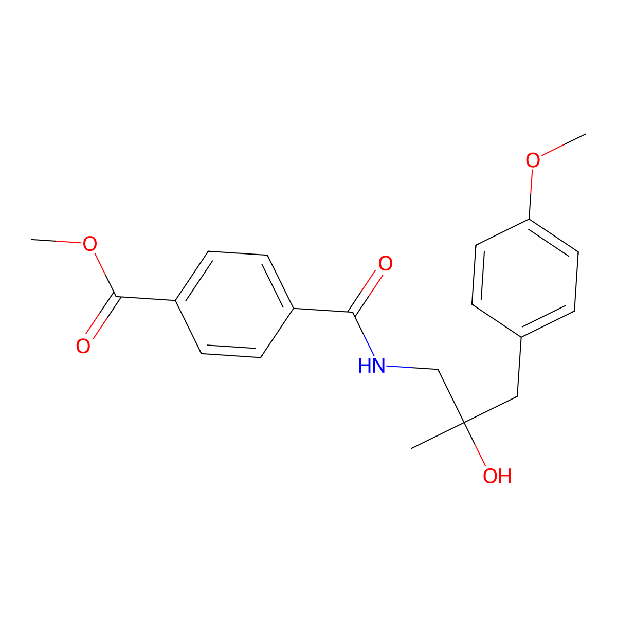 Methyl 4-{[2-hydroxy-3-(4-methoxyphenyl)-2-methylpropyl]carbamoyl}benzoate molecular structure, CAS 1396853-33-0