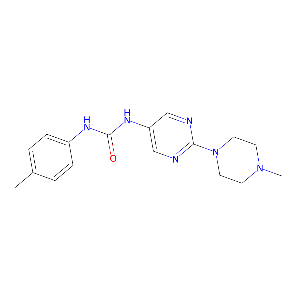 1-(2-(4-Methylpiperazin-1-yl)pyrimidin-5-yl)-3-(p-tolyl)urea molecular structure, CAS 1396853-36-3