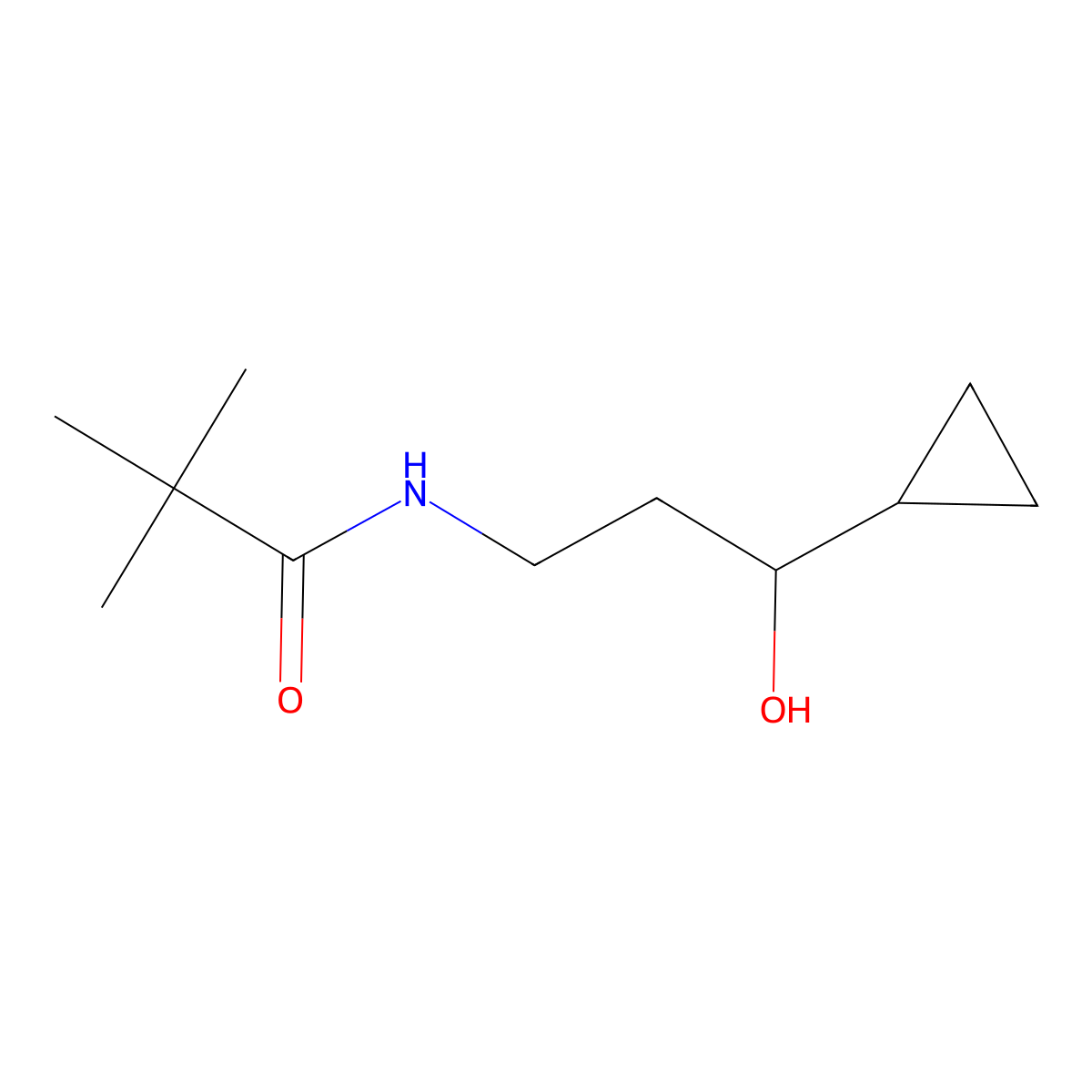 N-(3-cyclopropyl-3-hydroxypropyl)pivalamide molecular structure, CAS 1396853-56-7
