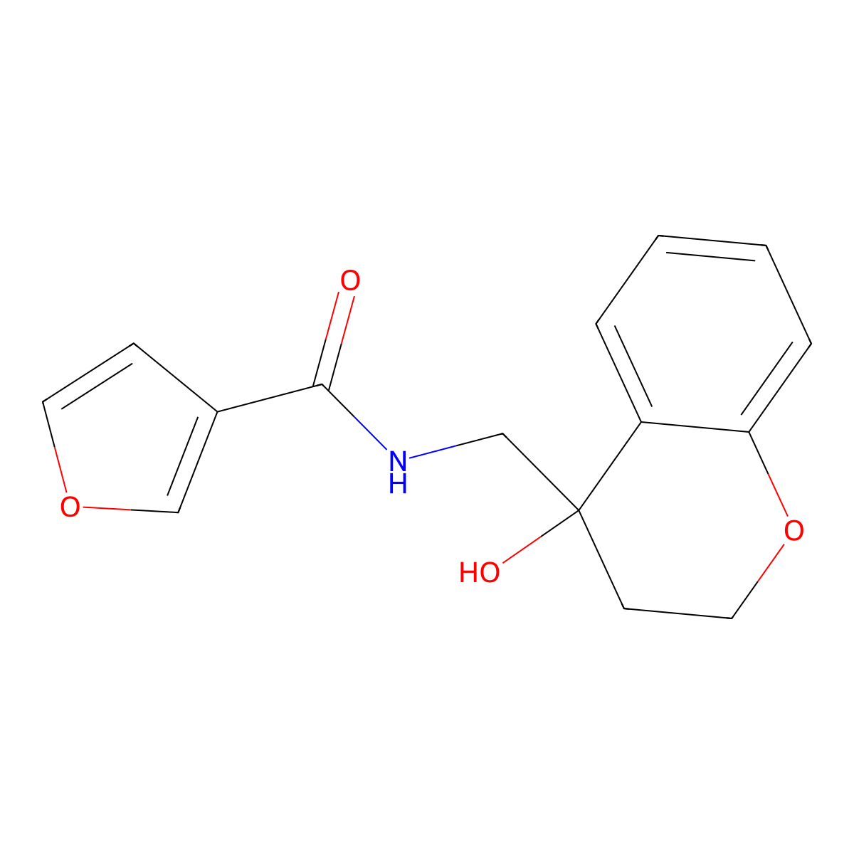 N-((4-hydroxychroman-4-yl)methyl)furan-3-carboxamide molecular structure, CAS 1396853-61-4