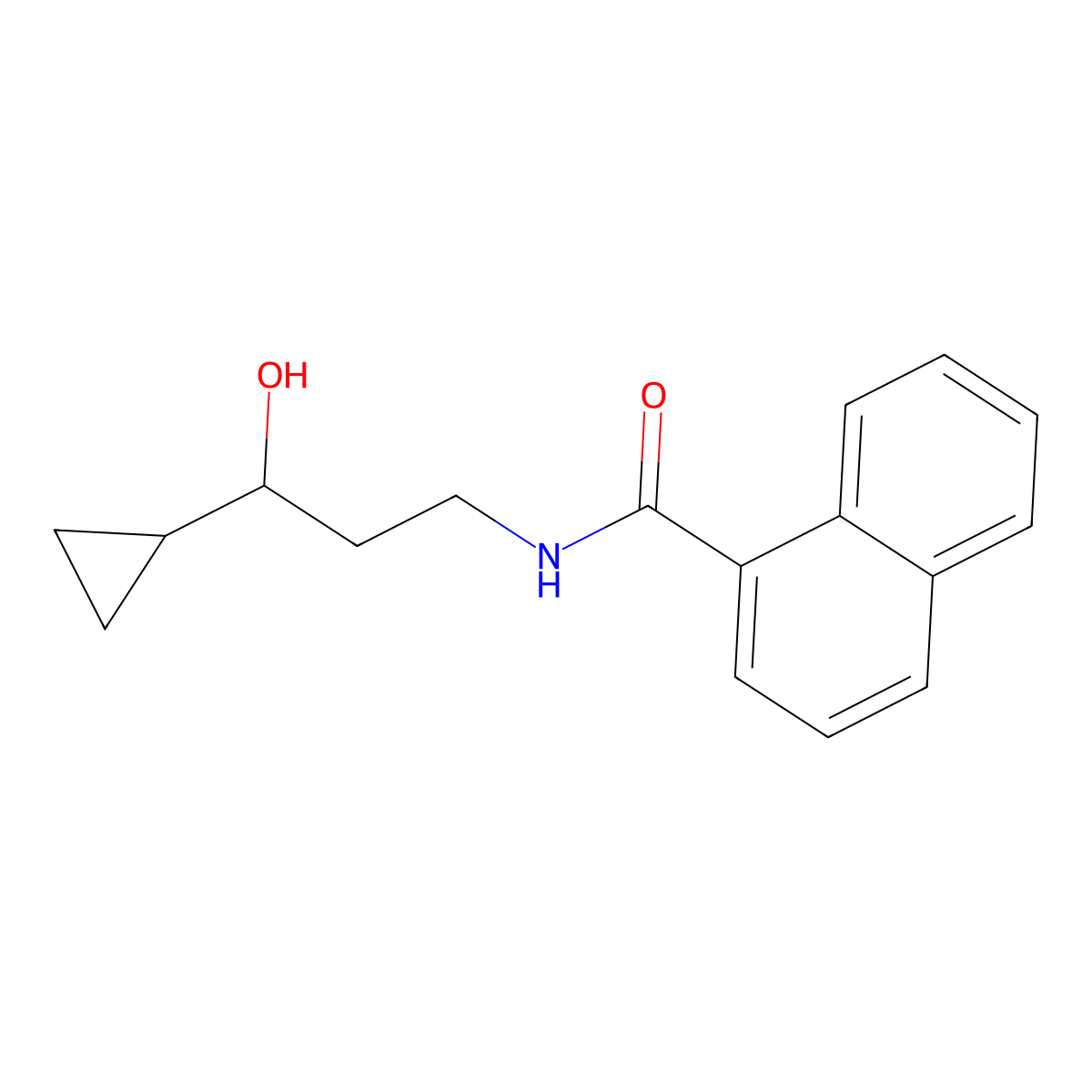N-(3-cyclopropyl-3-hydroxypropyl)-1-naphthamide molecular structure, CAS 1396853-67-0