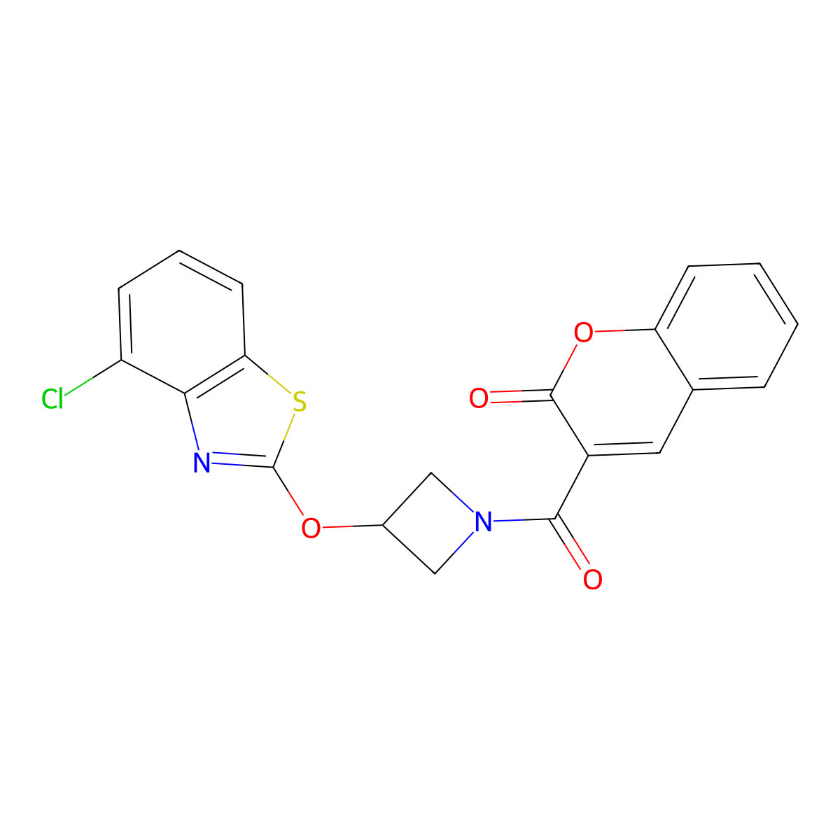 3-(3-((4-chlorobenzo[d]thiazol-2-yl)oxy)azetidine-1-carbonyl)-2H-chromen-2-one molecular structure, CAS 1396853-76-1