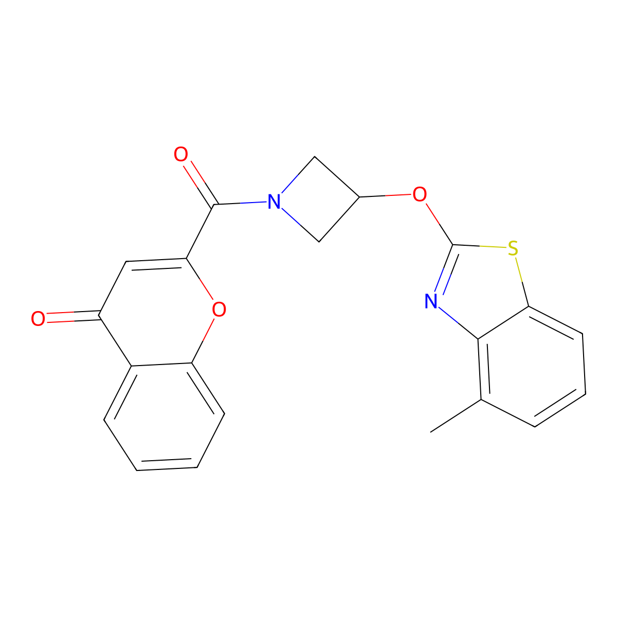 2-(3-((4-methylbenzo[d]thiazol-2-yl)oxy)azetidine-1-carbonyl)-4H-chromen-4-one molecular structure, CAS 1396853-81-8