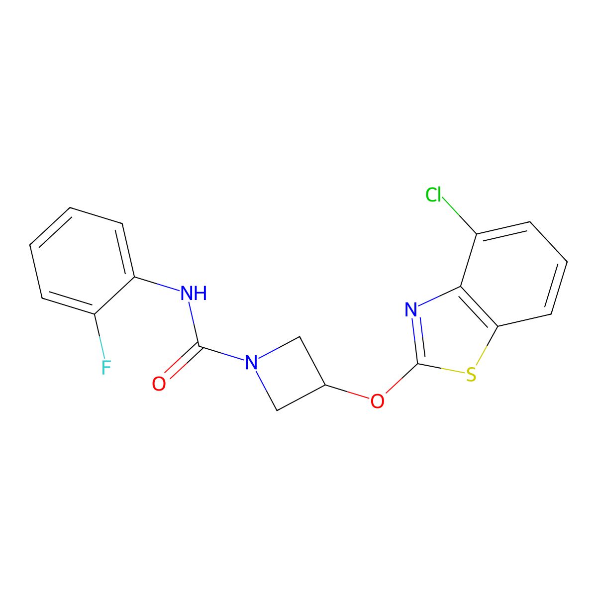 3-((4-chlorobenzo[d]thiazol-2-yl)oxy)-N-(2-fluorophenyl)azetidine-1-carboxamide molecular structure, CAS 1396853-87-4