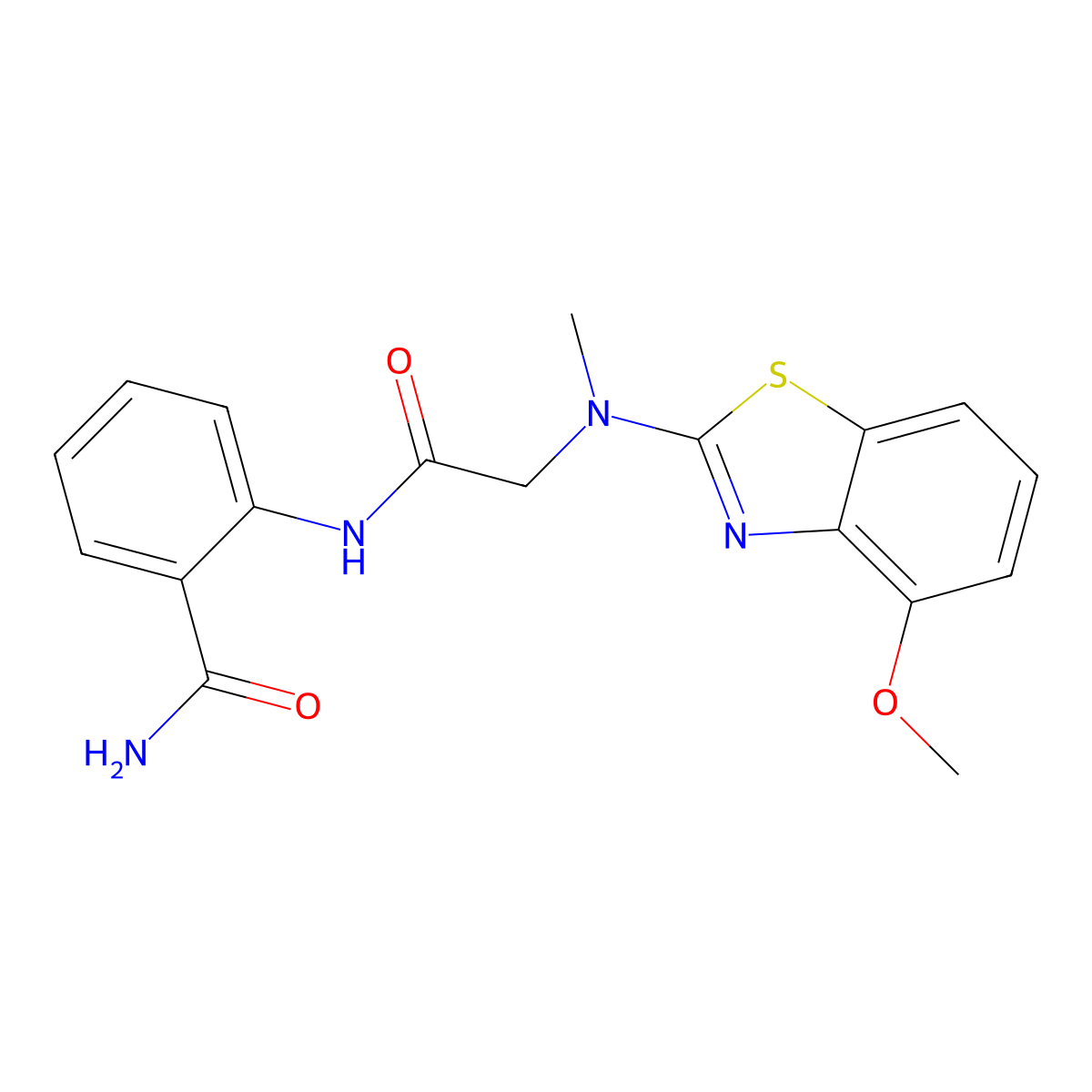 2-(2-((4-Methoxybenzo[d]thiazol-2-yl)(methyl)amino)acetamido)benzamide molecular structure, CAS 1396853-89-6