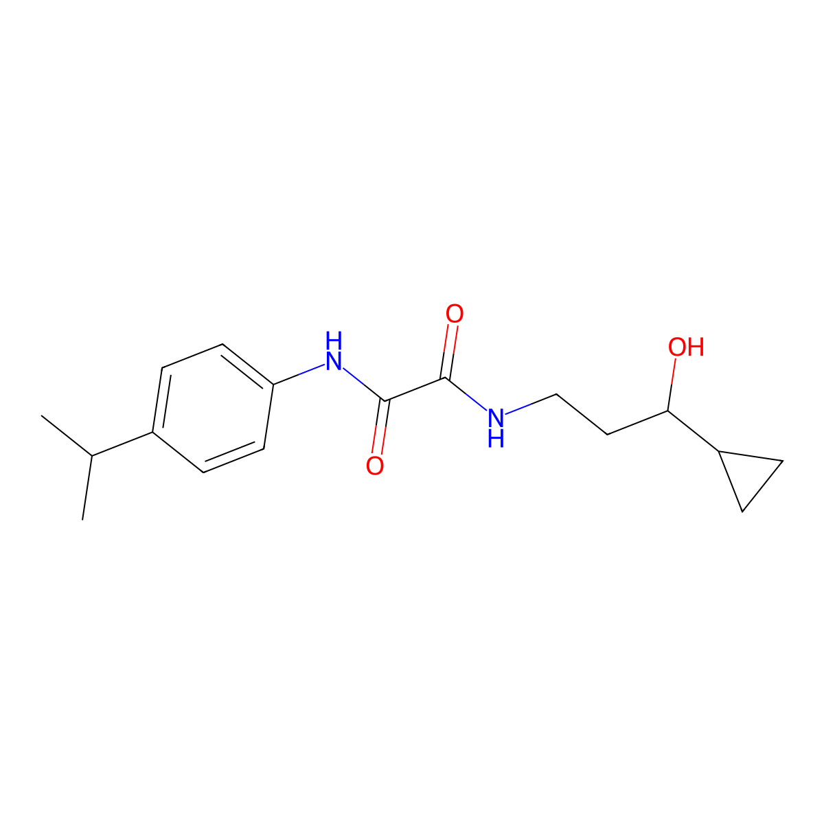 N1-(3-cyclopropyl-3-hydroxypropyl)-N2-(4-isopropylphenyl)oxalamide molecular structure, CAS 1396853-92-1
