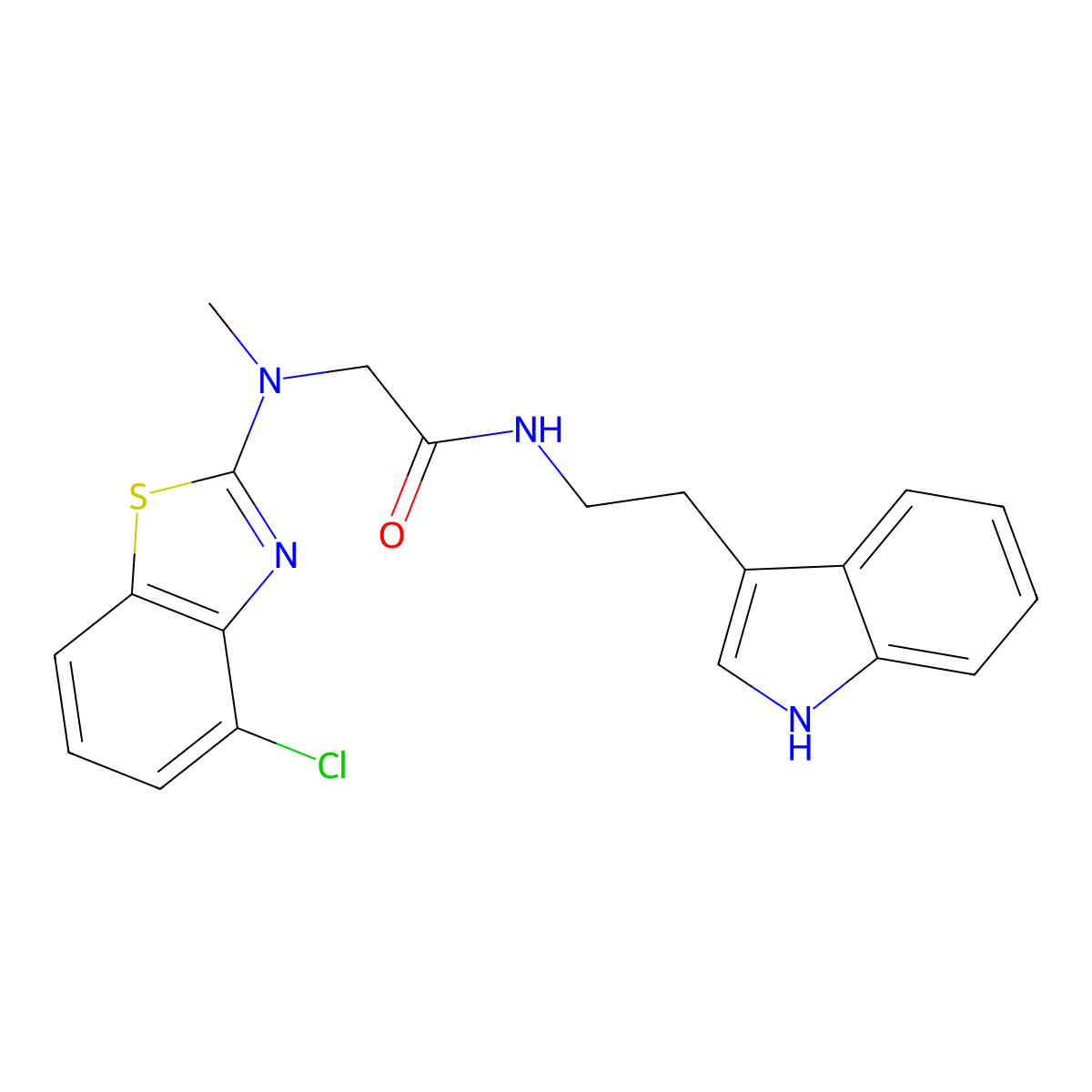 N-(2-(1H-indol-3-yl)ethyl)-2-((4-chlorobenzo[d]thiazol-2-yl)(methyl)amino)acetamide molecular structure, CAS 1396853-98-7