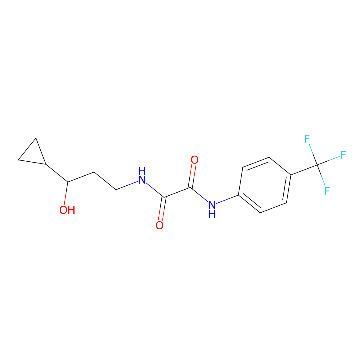 N1-(3-cyclopropyl-3-hydroxypropyl)-N2-(4-(trifluoromethyl)phenyl)oxalamide molecular structure, CAS 1396854-00-4
