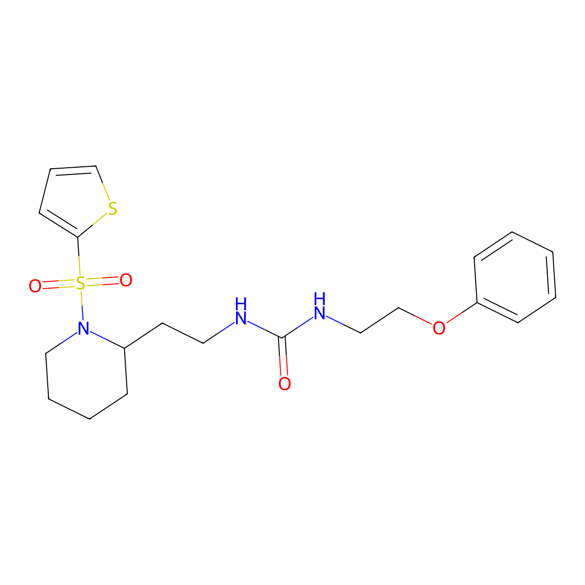 1-(2-Phenoxyethyl)-3-(2-(1-(thiophen-2-ylsulfonyl)piperidin-2-yl)ethyl)urea molecular structure, CAS 1396854-10-6
