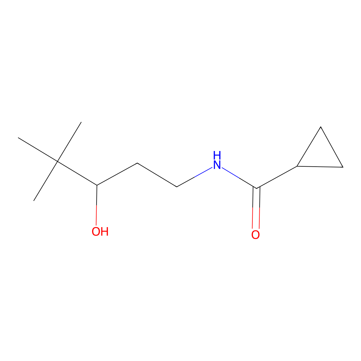 N-(3-hydroxy-4,4-dimethylpentyl)cyclopropanecarboxamide molecular structure, CAS 1396854-16-2