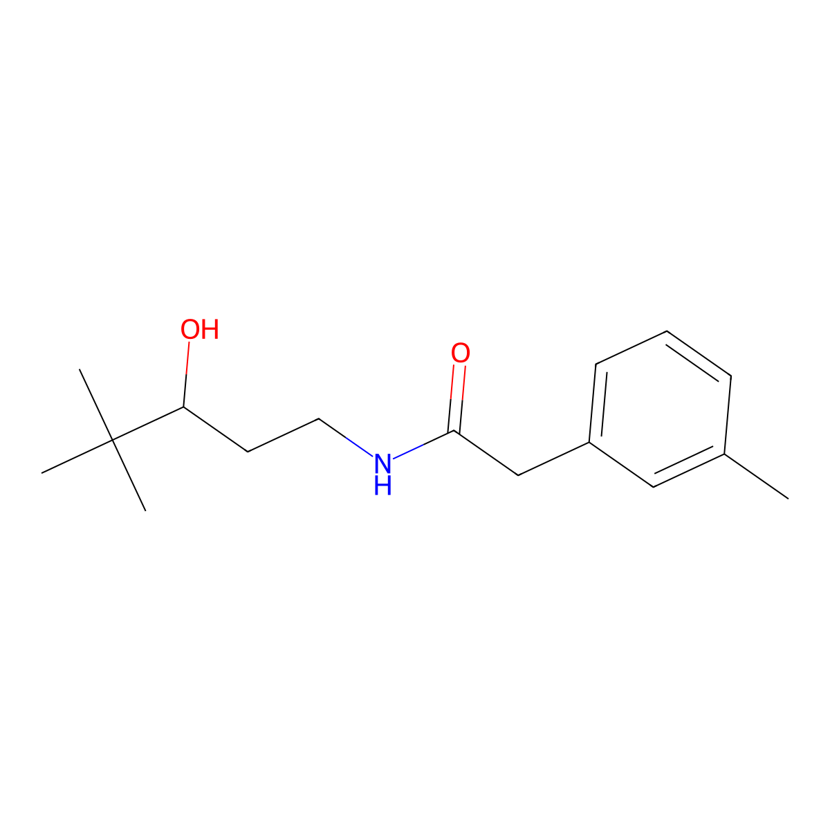 N-(3-hydroxy-4,4-dimethylpentyl)-2-(m-tolyl)acetamide molecular structure, CAS 1396854-18-4
