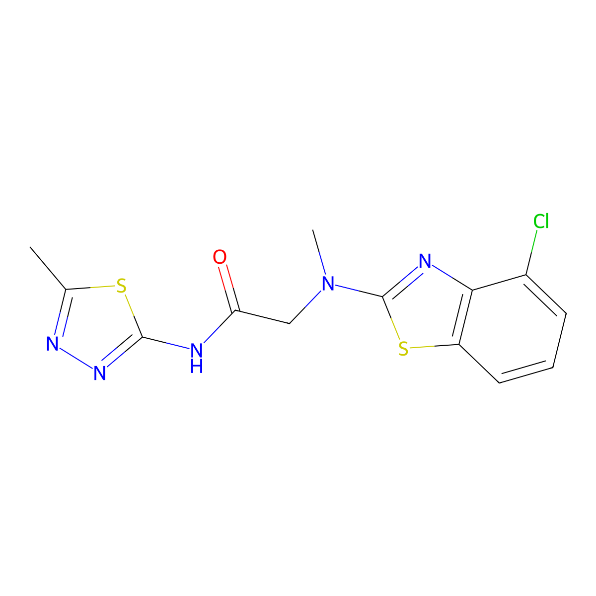 2-((4-chlorobenzo[d]thiazol-2-yl)(methyl)amino)-N-(5-methyl-1,3,4-thiadiazol-2-yl)acetamide molecular structure, CAS 1396854-23-1